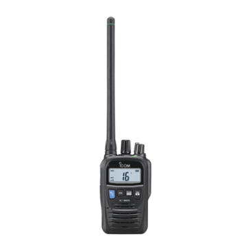 RADIO PORTÁTIL MARINO ICOM IC-M85, comercial en VHF, incluye los canales USA, INT, CAN, y del clima.