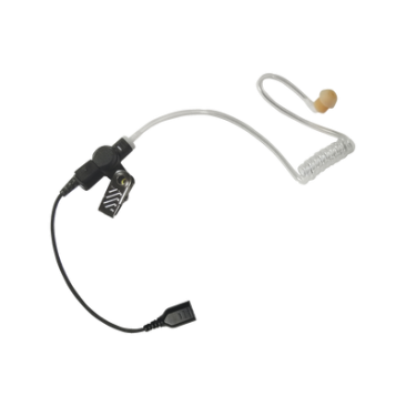 Auricular de tubo acústico Pryme SNP-AT, transparente con cable de fibra tranzada con conector SNAP tipo MIRAGE, Requiere micrófono de solapa de 1 o 2 hilos de la Serie SNAP